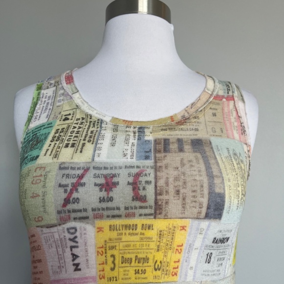 Printed Artwork Blue Label Made In Italy Linen Tickets Posters Tank Top Tee Smal - Picture 9 of 14